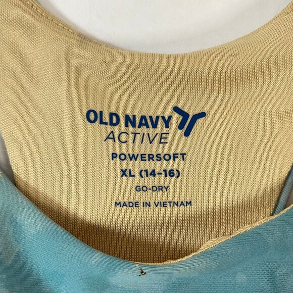 Old Navy Active Gold Paint Tank Top XL Multicolor Built In Bra Powersoft Go Dry - Picture 6 of 12